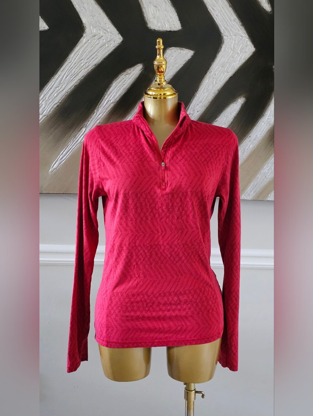Tasc Performance MOSOtech Red Quarter Zip Long Sleeve Athletic Top Size Small
